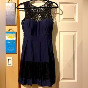 Guess dress, excellent condition navy blue with black lace
